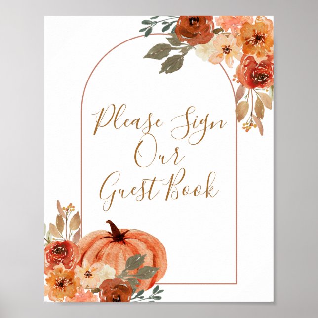 Poster Pumpkin Terracota Boho Por Favor Assine O Nosso Co (Frente)
