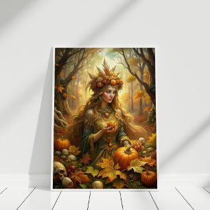 Poster Pumpkin Witch Fairy - Arte de Muro de Halloween En