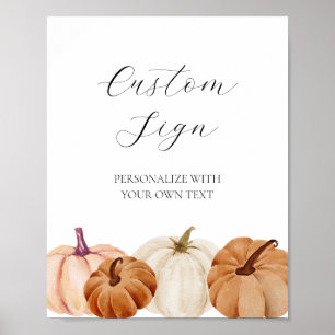 Poster Pumpkins Sinal de Texto Editável Personalizado
