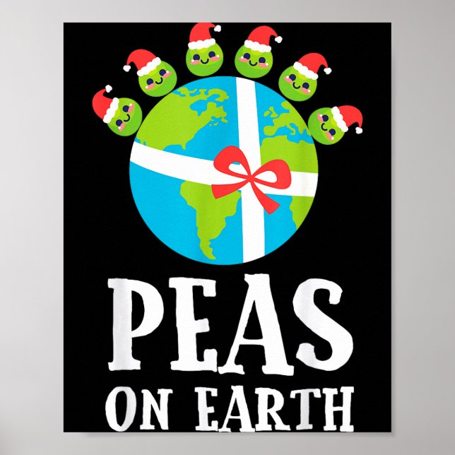 Poster Pun Christmas Sayings Peas On Earth Funny Xmas Gif (Frente)