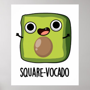 Poster Pun de Abacate Cubo Divertido Quadrado