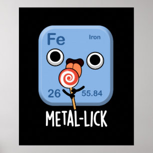 Poster Pun de Metal-lick Química Divertida Fundo Escuro