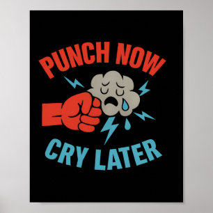 Poster Punch Now Martial Arts Boxando Gráfico de Humor