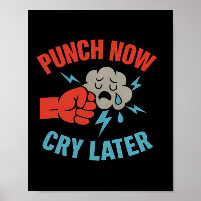 Poster Punch Now Martial Arts Boxando Gráfico de Humor (Frente)