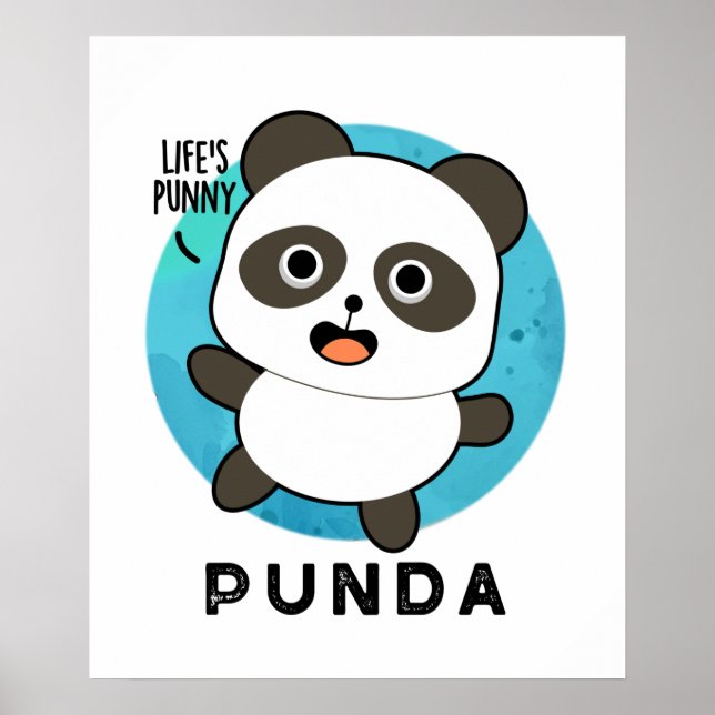 Poster Punda Funny Animal Panda Pun (Frente)