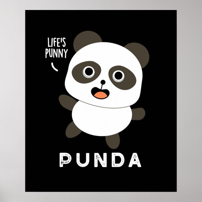Poster Punda Funny Animal Panda Pun Dark BG (Frente)