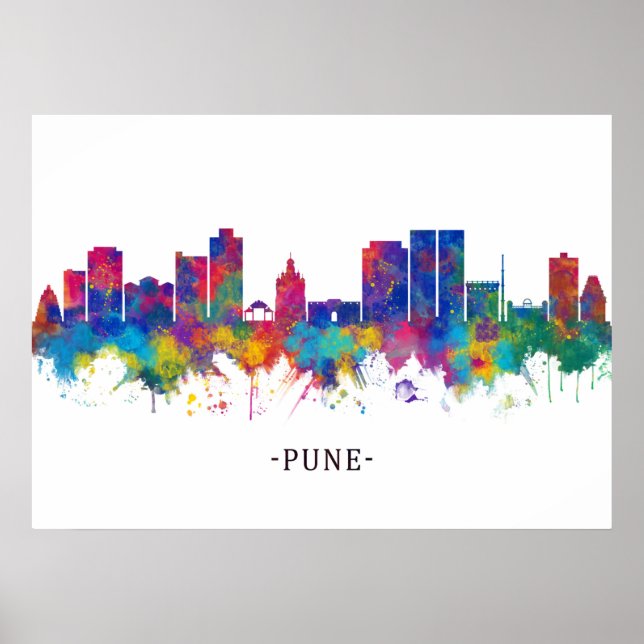 Poster Pune Maharashtra Skyline (Frente)