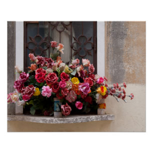 Pôster Punhado Colorido De Rosas De Plástico