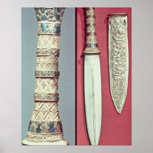 Pôster Punhal Dourado e bainha, tesouro de Tutankhamun,