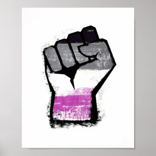 Poster Punho Asexual do Protesto