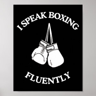 Poster Punho de Boxe Roupas Vintage Kickboxing Legal Para