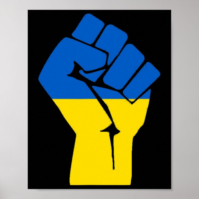 Poster Punho de Liberdade Ucrânia (Frente)