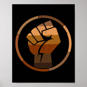 Poster Punho de Melanina Fofo Mês da História Negra Orgul