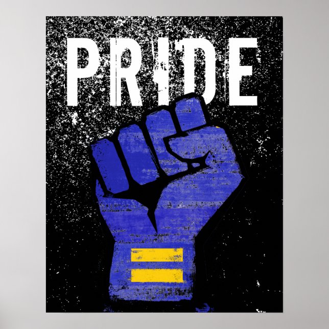 Poster Punho de Protesto Azul (Frente)