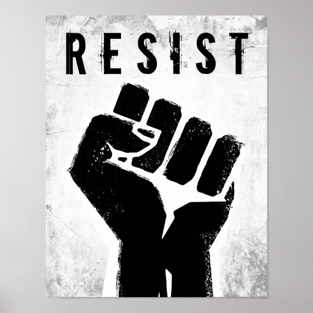 Poster Punho de Protesto Negro (Frente)