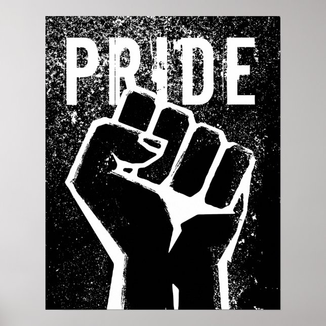 Poster Punho de Protesto Negro (Frente)