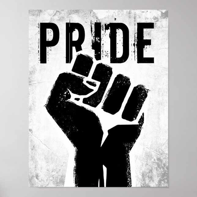 Poster Punho de Protesto Negro (Frente)