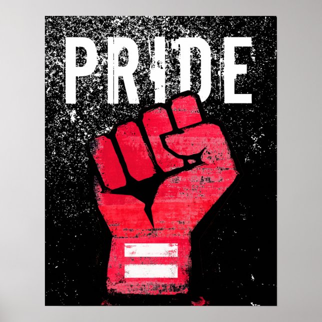 Poster Punho de Protesto Vermelho (Frente)