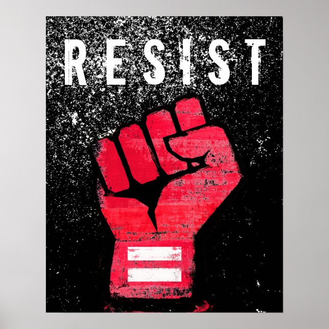 Poster Punho de Protesto Vermelho (Frente)