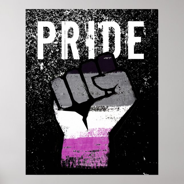 Poster Punho do Orgulho Assexual (Frente)