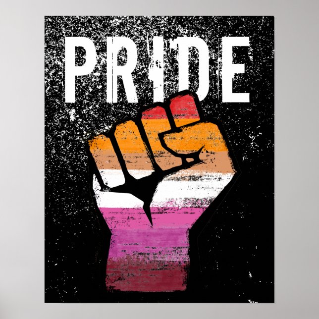 Poster Punho do Orgulho Lésbico (Frente)