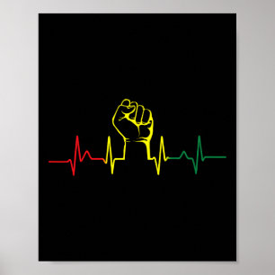 Poster Punho do Poder Negro Batimento Cardíaco Orgulho Af