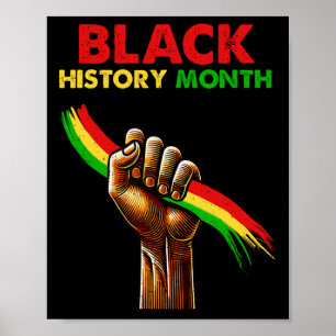 Poster Punho do Poder Negro Mês da História Negra America