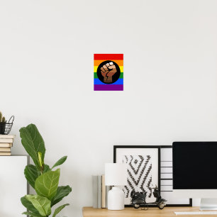 Poster Punho erguido da bandeira das pessoas queer do Sli