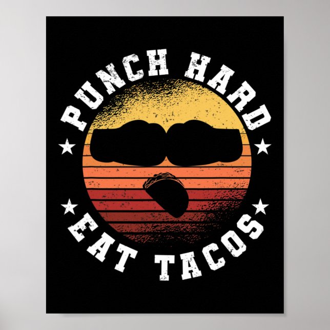 Poster Punho Forte Coma Tacos - Boxe Sparring Kick Boxing (Frente)