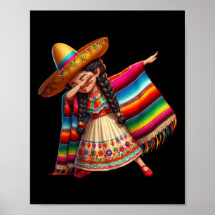 Poster Punho Mexicano Engraçado Poncho Sombrero Cinco De