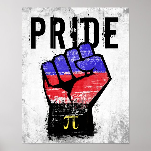Poster Punho Orgulho Poliamor (Frente)