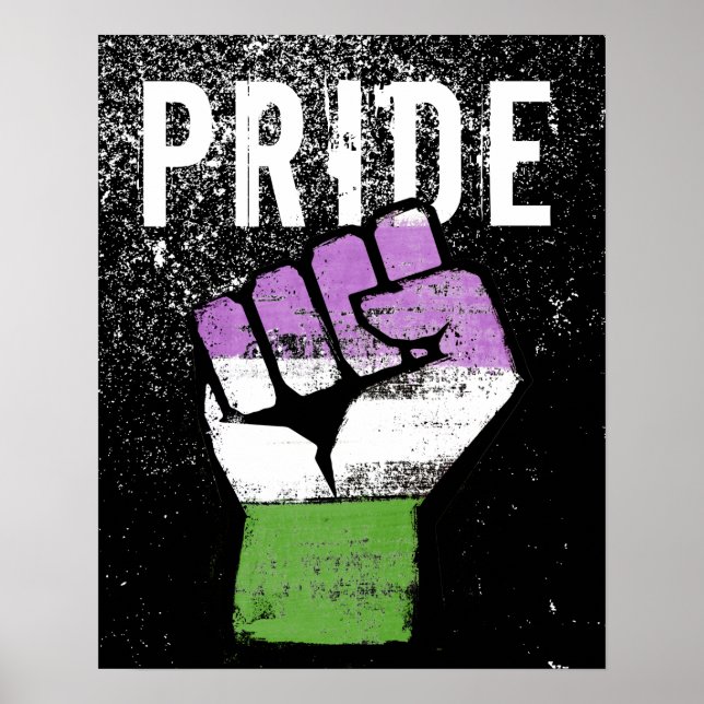 Poster Punho Orgulho Queer / Gênero Queer (Frente)