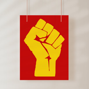 Poster Punho, Rebelde, Motim, Resistência, Estilo Comunis