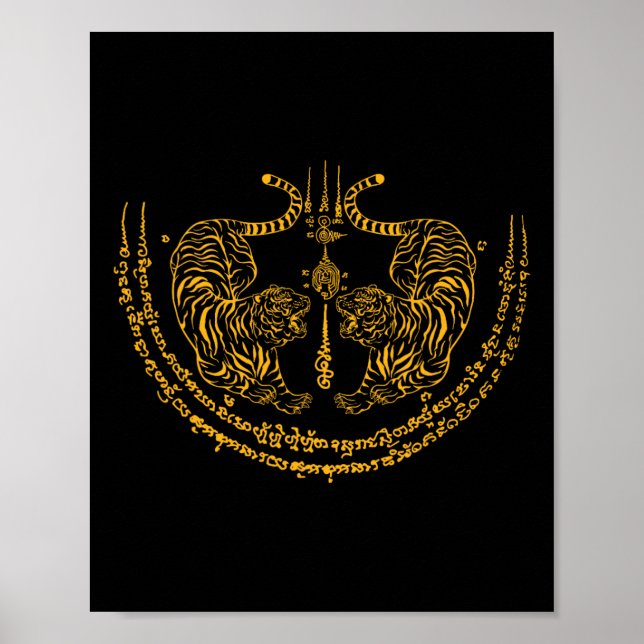 Poster Punhos da Tailândia Muay Thai Boxeador Tailandês T (Frente)