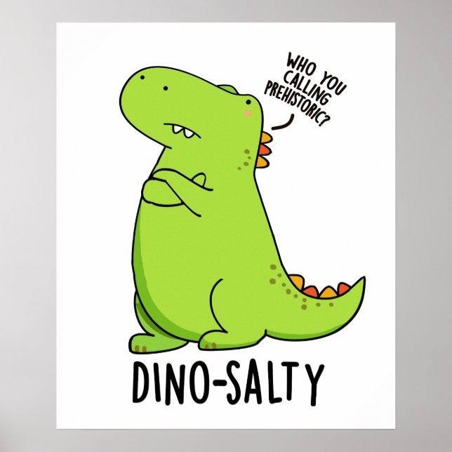 Poster Punição de dinossauro engraçado e salgado  (Frente)