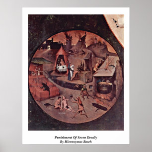 Poster Punição de sete inoperante por Hieronymus Bosch