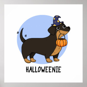 Poster Punição engraçada de cachorro salsicha de Hallowee