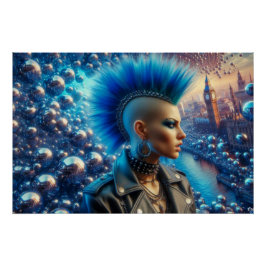 PÔSTER PUNK DE MENINAS PERDIDO NA CIDADE 2