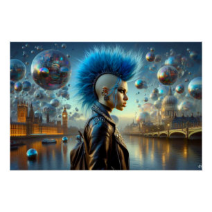 PÔSTER PUNK DE MENINAS PERDIDO NA CIDADE 3