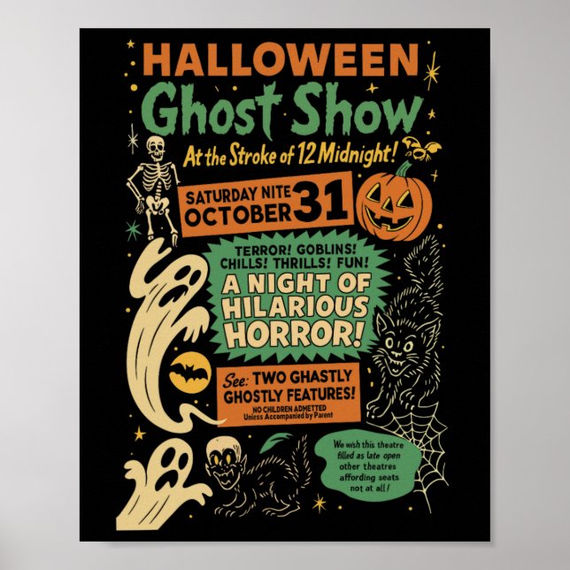 Poster Punk Funny Horror Spooky Halloween Ghost Show Ghos (Frente)