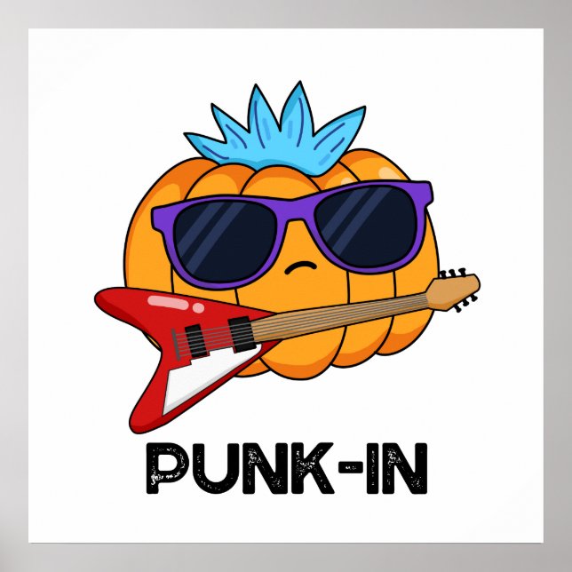 Poster Punk in Funny Punk Rock Pumpkin Pun (Frente)