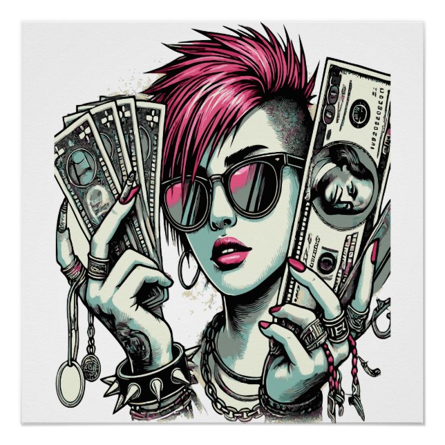 Pôster Punk Swag Girl (Frente)