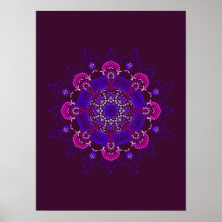 Poster Punktmalerei trifft auf Mandala 1.21