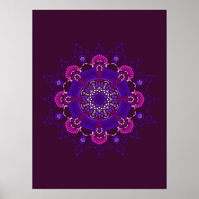 Poster Punktmalerei trifft auf Mandala 1.21 (Frente)