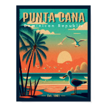 Punta Cana DR. Retro Flamingos Souvenir 1950