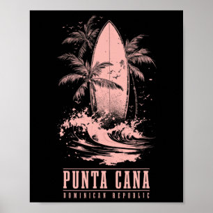 Poster Punta Cana República Dominicana Surf Vintage Surf