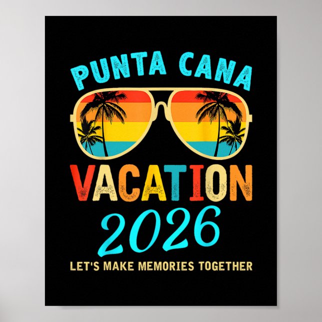 Poster Punta Cana Trip 2026 Beach Vacation Summer Hollida (Frente)