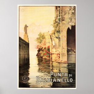 Poster PUNTA DI BALBIANELLO ITÁLIA Vintage Viagem italia