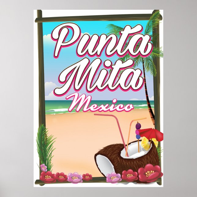 Pôster Punta Mita, México, cartaz de viagem de praia (Frente)