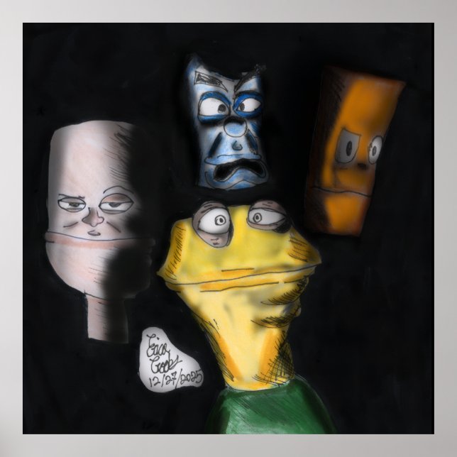 Poster Puppets in the dark ( Erica Crooks puppet art ) (Frente)
